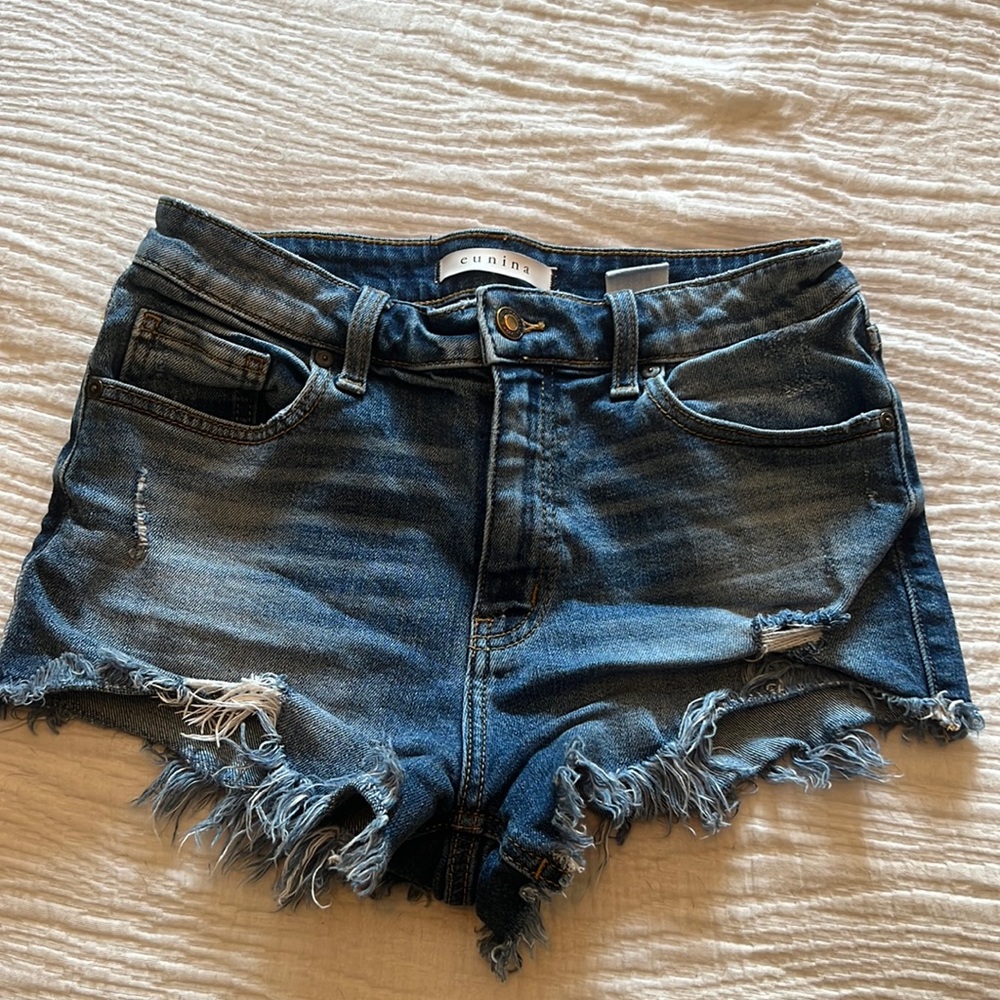 High Rise Cut Off Shortie Jeans
